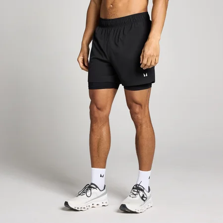 Pantaloni scurți de trening 2-în-1 cu cusătură de 13cm MP pentru bărbați - Negru