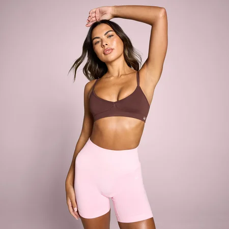 Sutien Sport Damă MP Tempo Seamless Ruched Front - Fudge