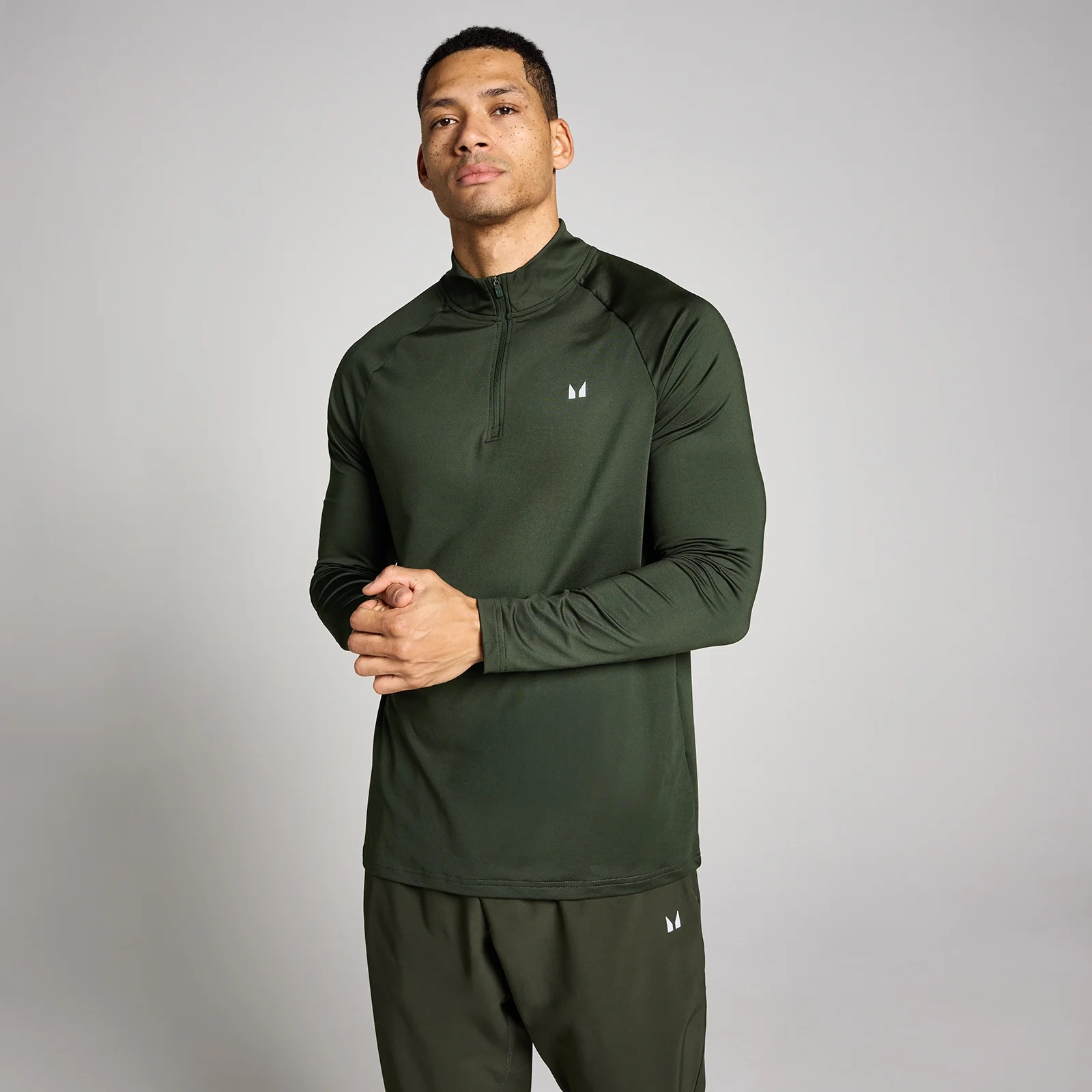 Bluză Bărbați MP Training 1/4 Zip - Verde pădure - M Imagine 1