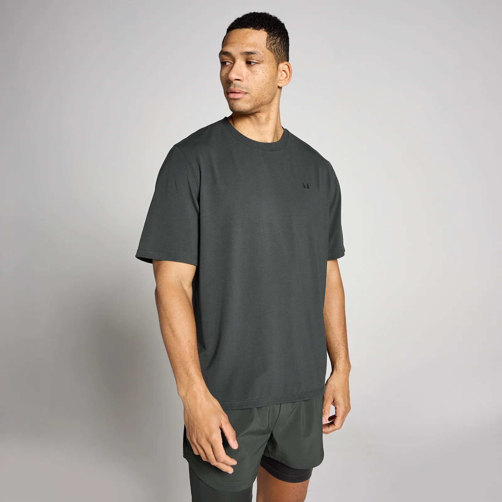 Tricou Supradimensionat din Bumbac Modal Bărbați MP - Negru Spălat - L Imagine 1