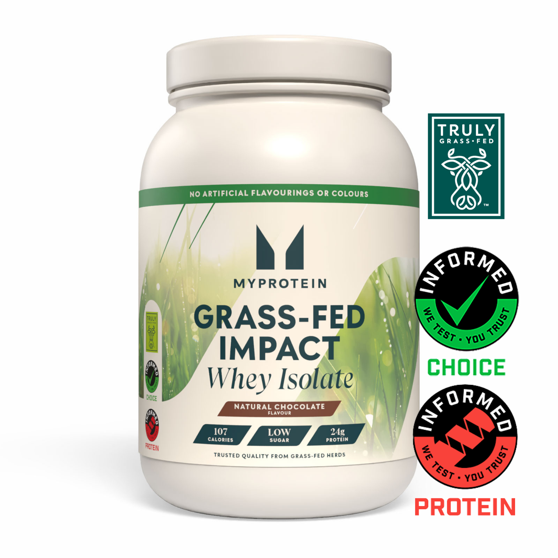 Myprotein Impact Whey Isolate, Grass Fed Natural Chocolate, 1kg Imagine 1