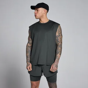 Maiou Supradimensionat din Plasă MP Hybrid pentru Bărbați - Negru Spălat - Size XS