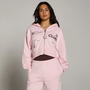 Hanorac Damă MP Move Club cu Fermoar Ușor Loopback cu Grafică - Blush - Size L