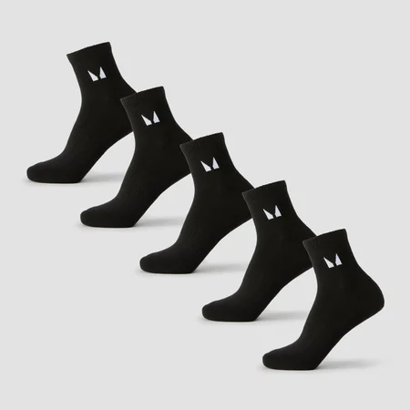 Șosete Unisex MP la Gleznă (Pachet de 5) - Negru
