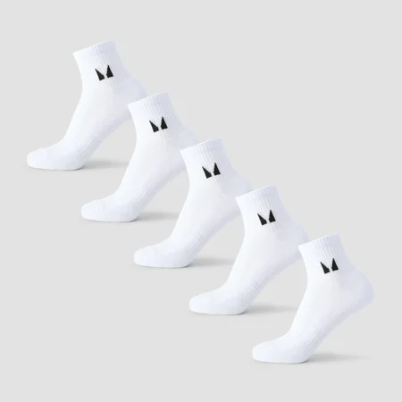 Șosete MP Unisex până la Gleznă (Pachet de 5) - Alb