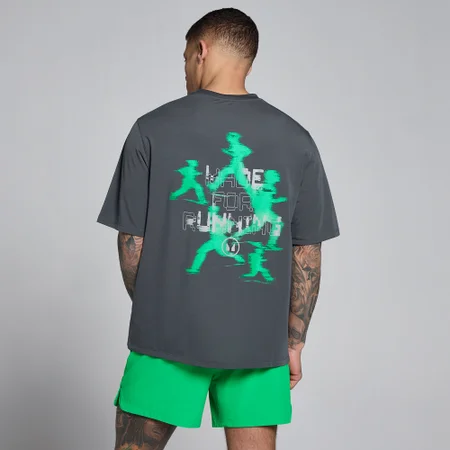 Tricou Bărbați MP Velocity Graphic Bumbac Modal - Gri Închis / Verde