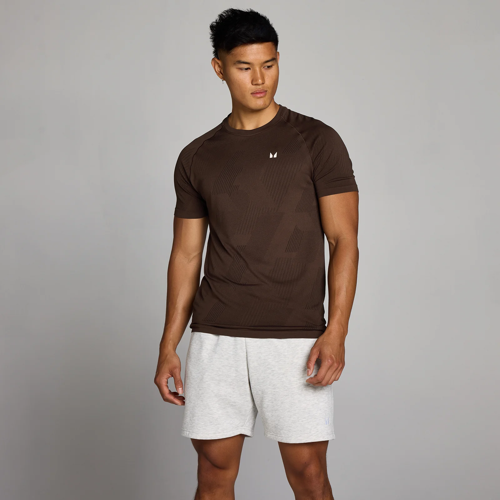 Tricou Fără Cusături MP Tempo Pillar Graphic pentru Bărbați - Cacao - XS Imagine 1