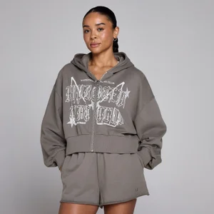 Hanorac Damă MP Lift Graphic Casual cu Fermoar - Maro Truffle - Size S