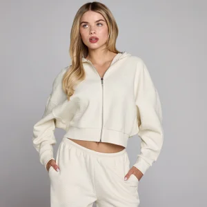 Hanorac Damă MP cu Fermoar și Textură Vafe - Ivory - Size XS