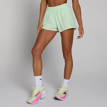 Pantaloni scurți de alergare Damă MP Tempo 3" - Verde lime deschis