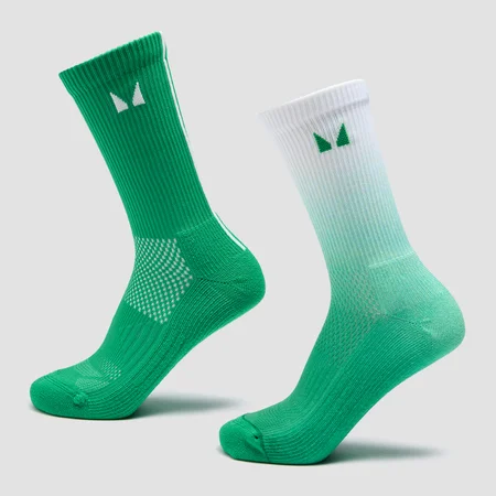 Șosete de Alergare MP (Pachet de 2) - Degrade Verde Zesty / Dungi Verde Lime Deschis