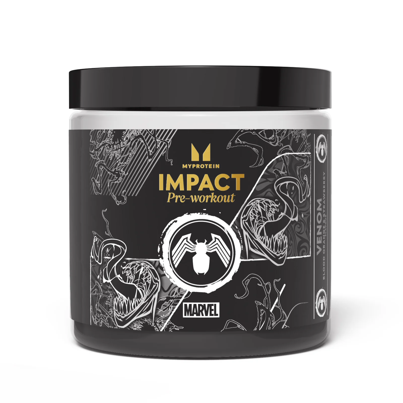 Impact Pre-Workout - Venom - Portocale roșii și căpșune - 440g - 40servings - Marvel Venom - Blood Orange and Strawberry Imagine 1
