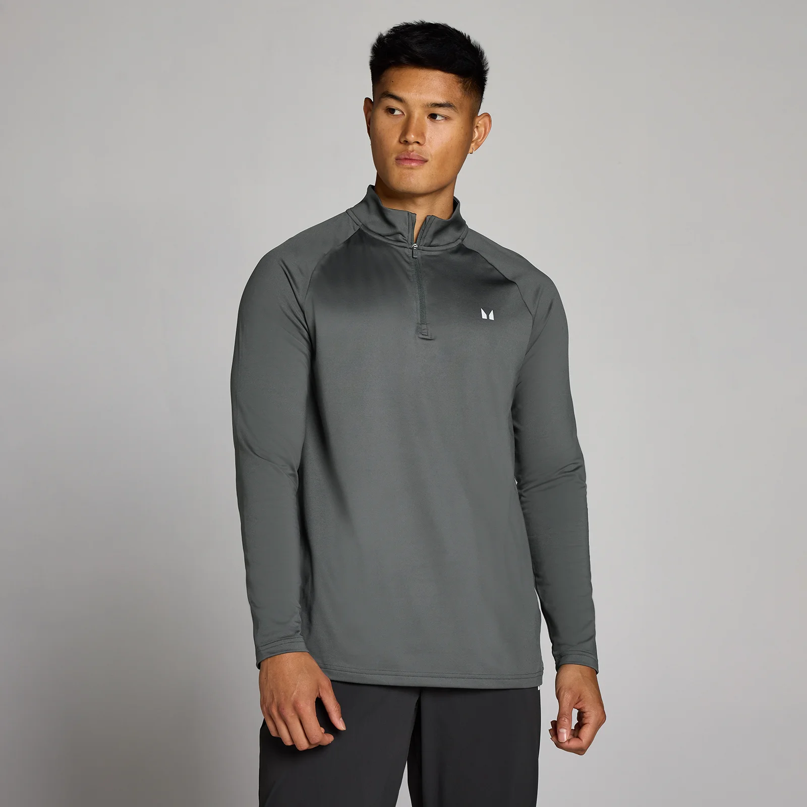 Bluză de antrenament bărbați MP 1/4 zip - Gri închis - M Imagine 1