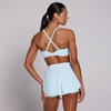 Sutien Sport Damă MP Tempo cu Spate Răsucit - Albastru Deschis