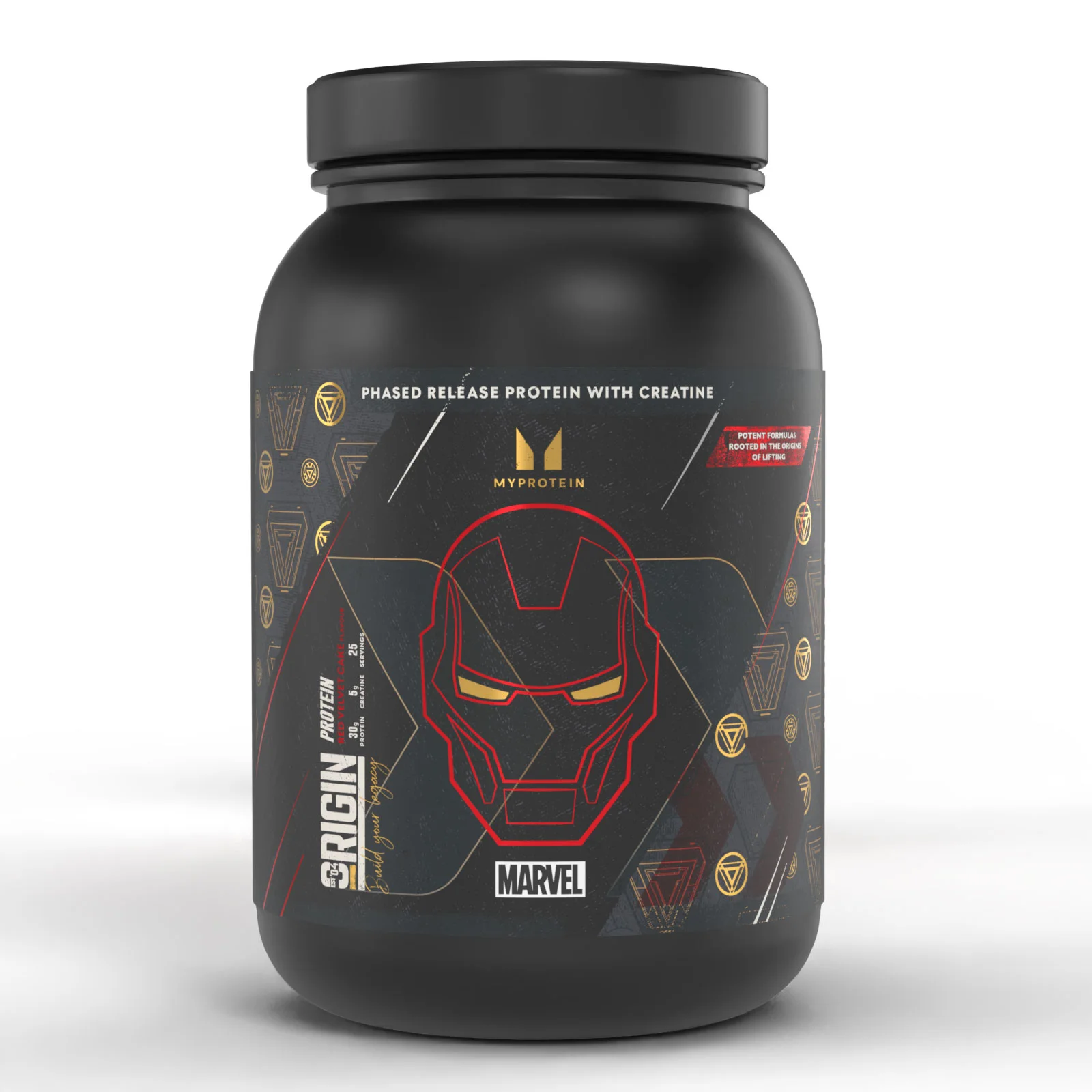 Origin Protein – Iron Man – Tort Red Velvet | MARVEL - 25servings - MARVEL Iron Man - Red Velvet Cake Imagine 1
