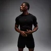 Tricou MP Hero Muscle Fit Fără Cusături pentru Bărbați - Negru Spălat/Roșu Hero