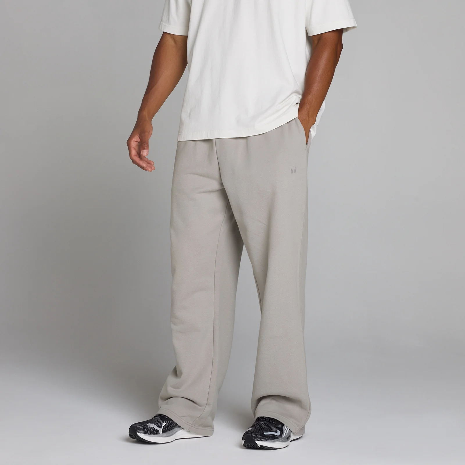 Pantaloni Jogger Picior Drept Supradimensionați - Gri Cretă - L Imagine 1