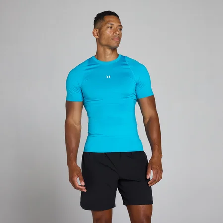 Tricou Baselayer Bărbați Mânecă Scurtă MP - Albastru Power