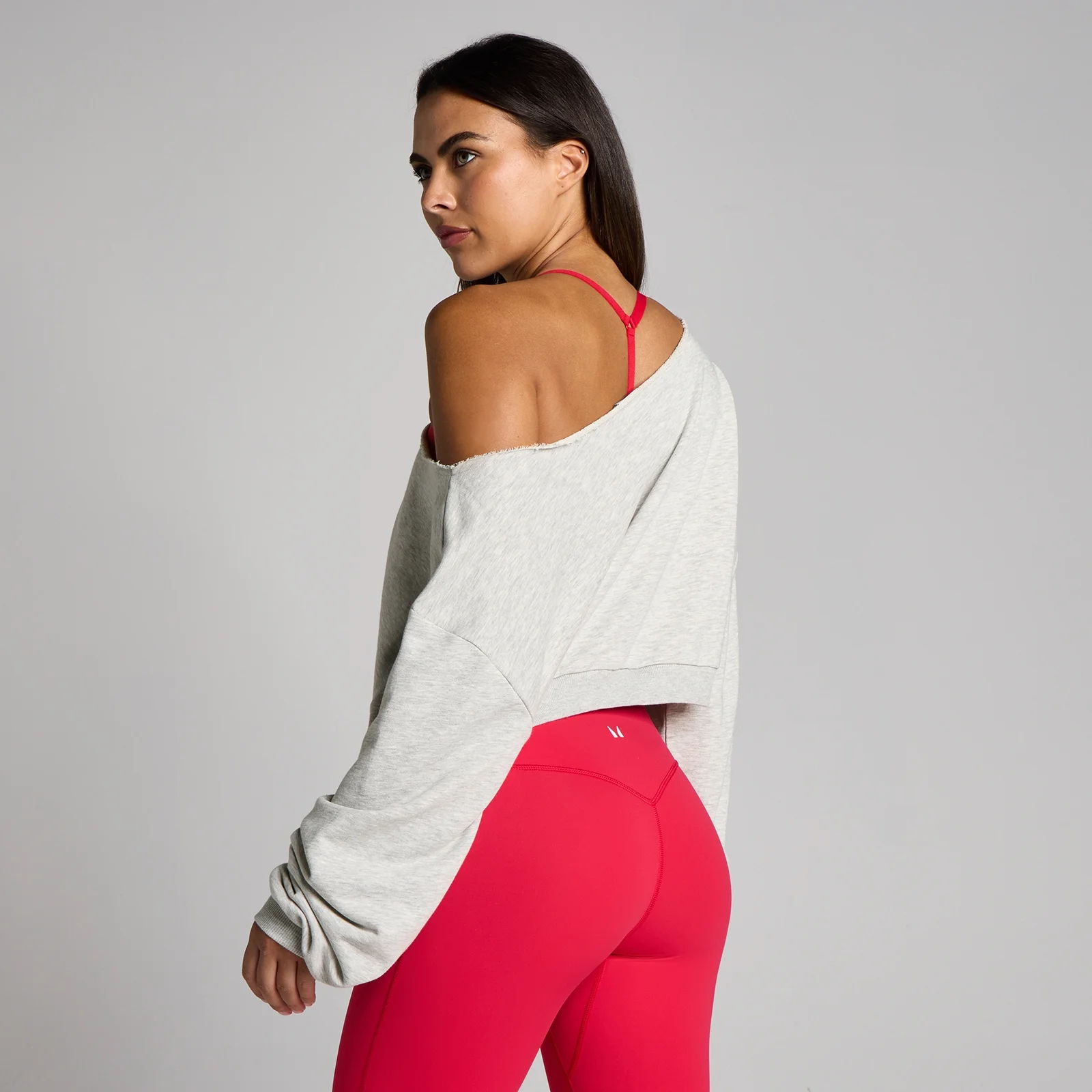 MP Damă Off The Shoulder Bluză sport - Grey Marl - S Imagine 2