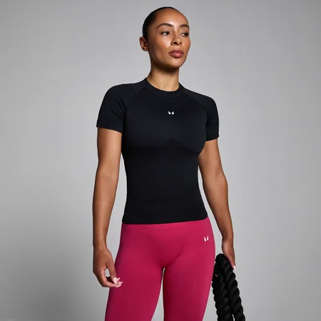 Tricou Fără Cusături MP Women's Lift Body Fit - Negru