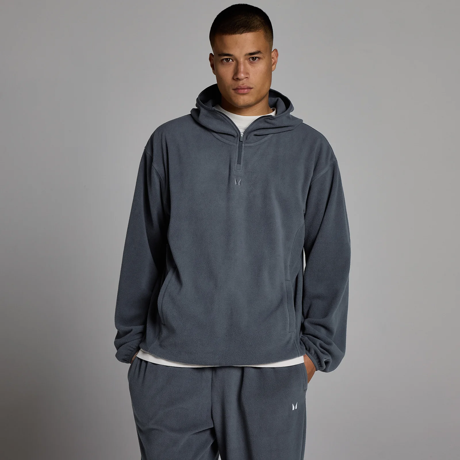 Hanorac Bărbați MP cu Fermoar 1/4 din Fleece - Granit - M Imagine 1