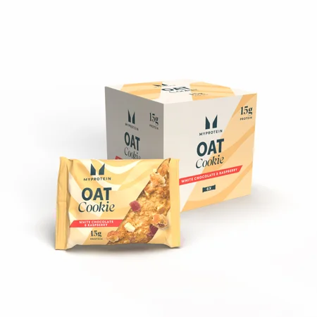 Prăjitură proteică coaptă - 6 x 65g - White Chocolate and Raspberry (Oat)