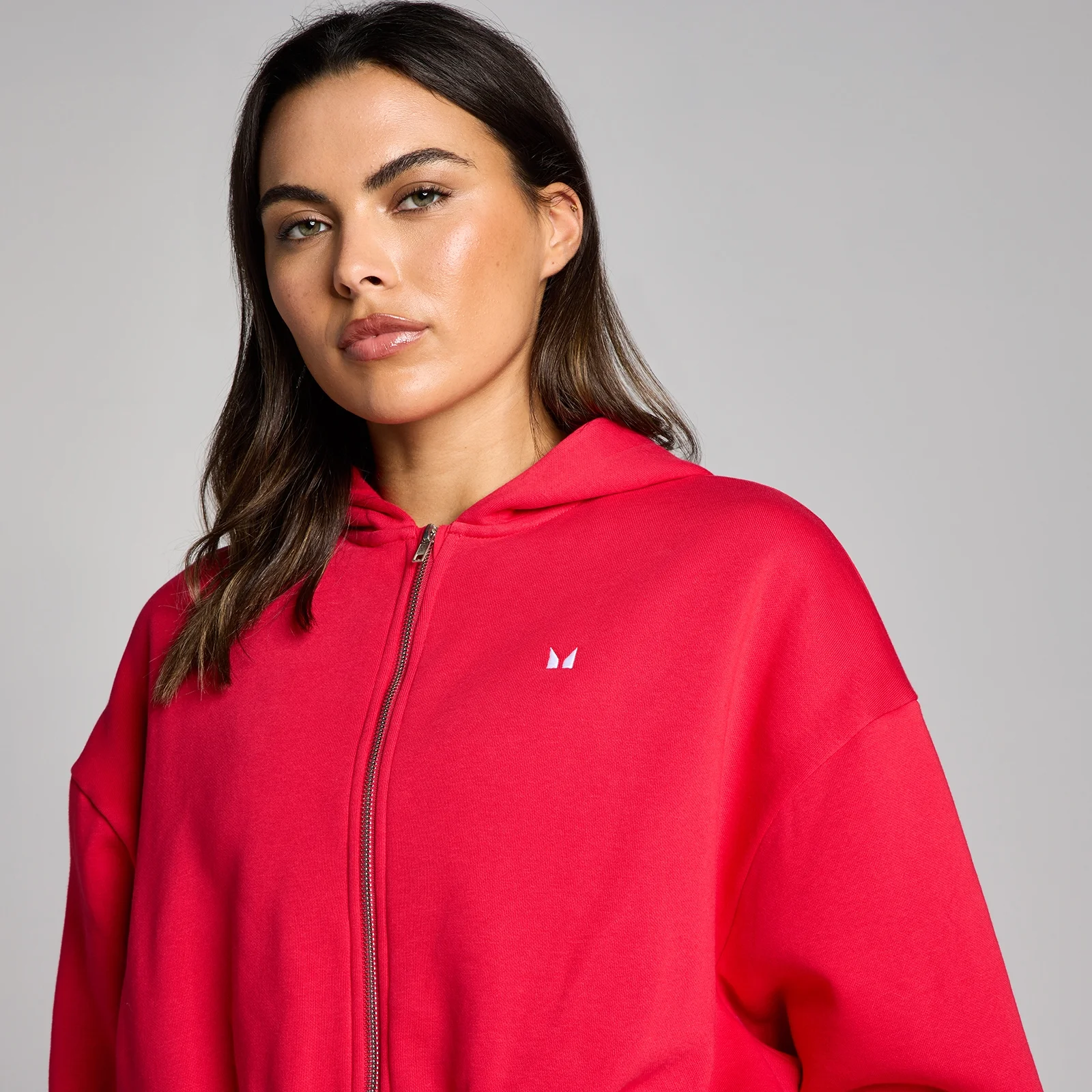 MP de Damă Basic Zip Through Cropped Hanorac - Chilli - XS Imagine 4