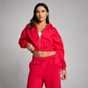 MP de Damă Basic Zip Through Cropped Hanorac - Chilli