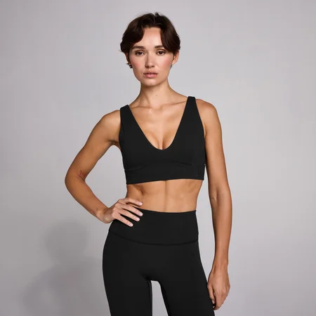 Sutien Sport MP SculptForm cu Decolteu în V pentru Femei - Negru
