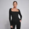 Top cu Mânecă Lungă și Decolteu Pătrat MP Women's SculptForm - Negru