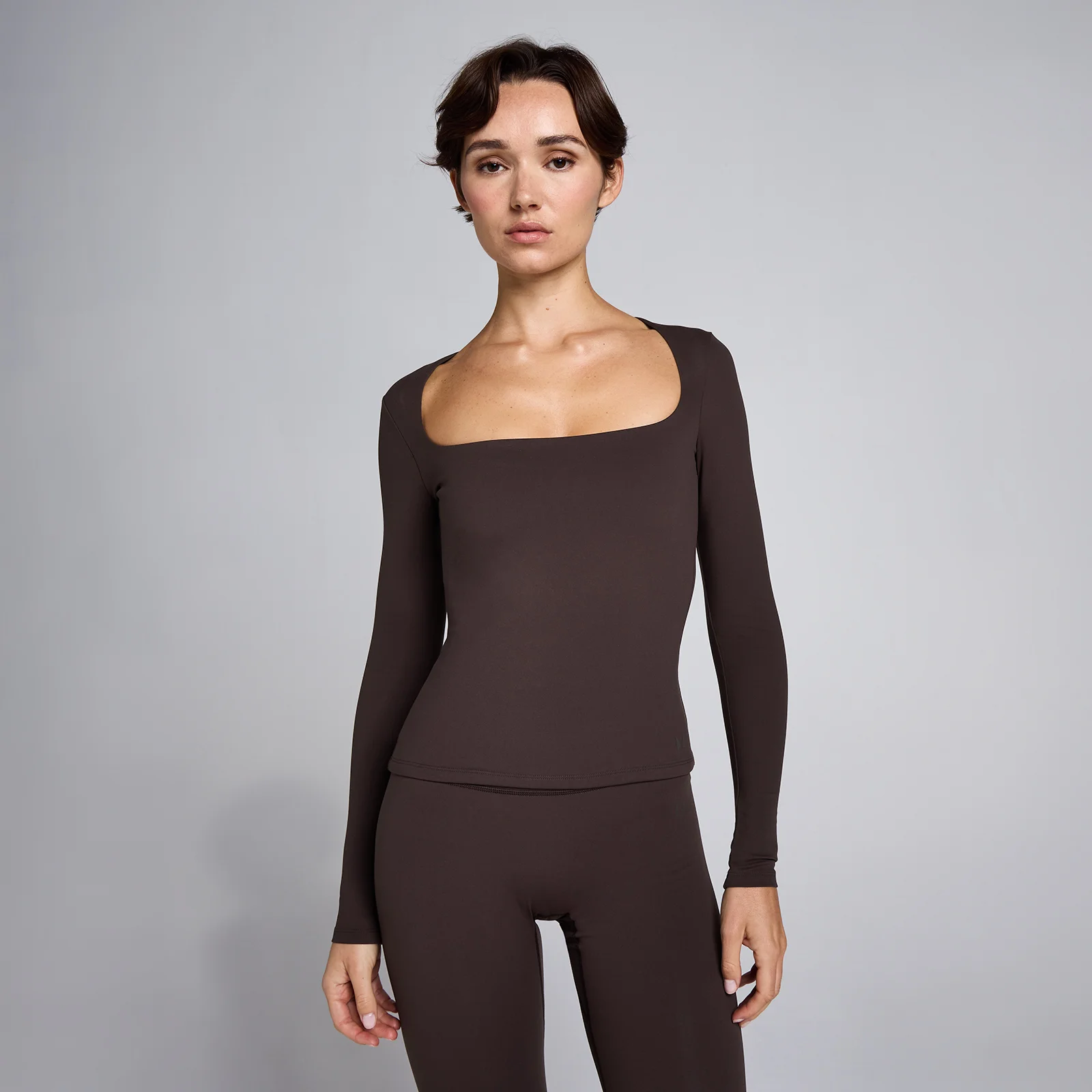 Top cu Mânecă Lungă și Decolteu Pătrat MP Women's SculptForm - Cacao - XS Imagine 1
