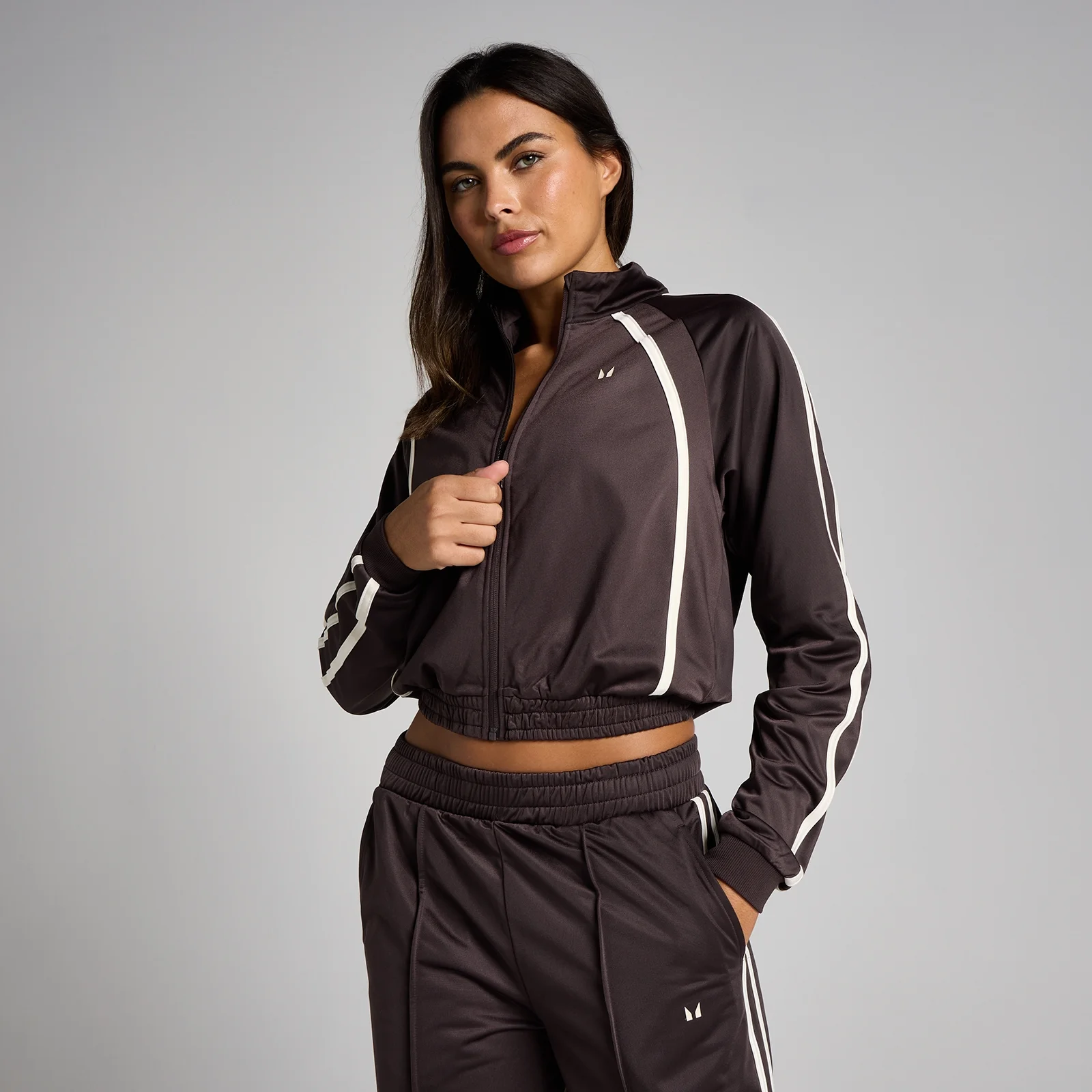 Geacă de Trening Tricot MP pentru Femei - Cacao/Vanilie - M Imagine 1