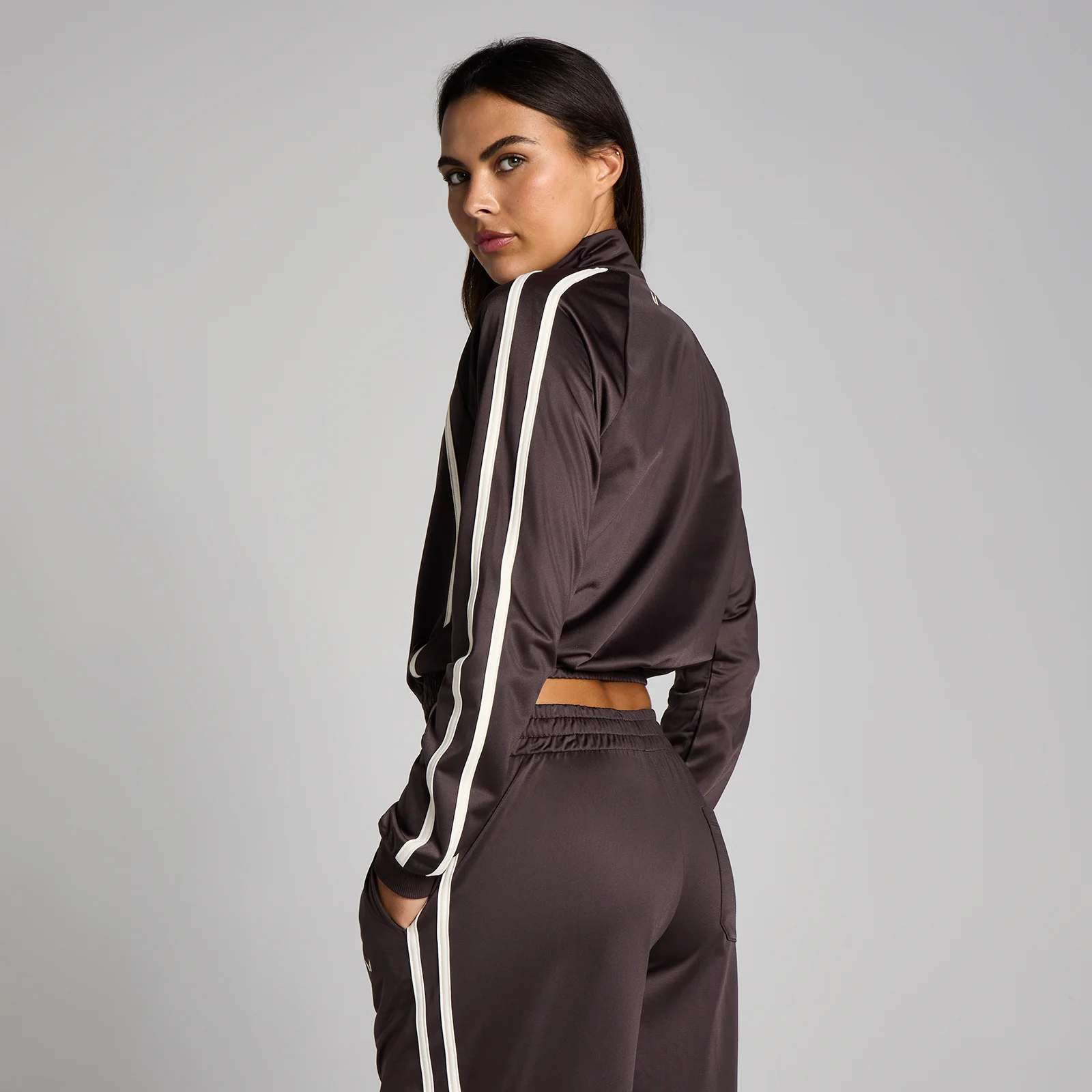Geacă de Trening Tricot MP pentru Femei - Cacao/Vanilie - M Imagine 2