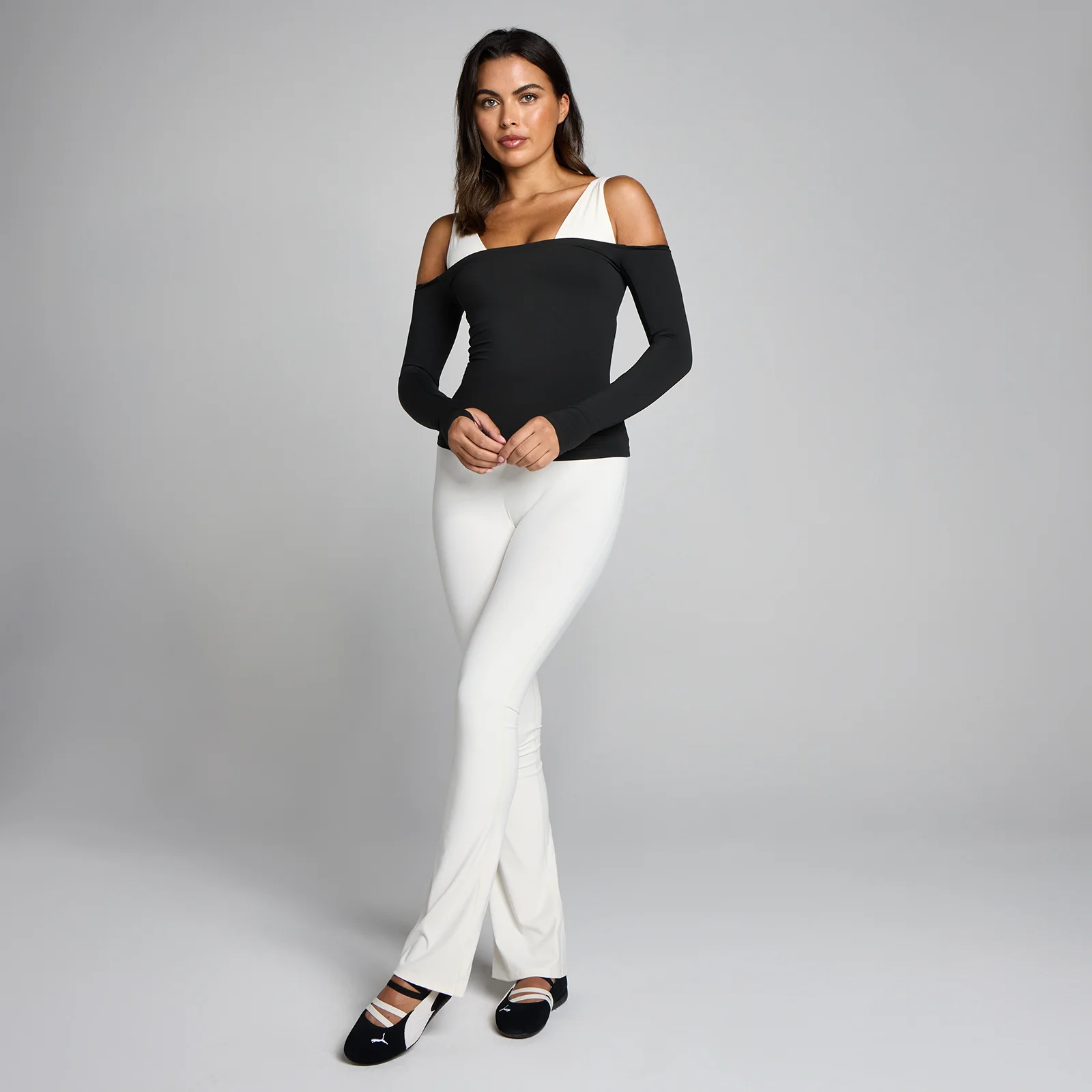 MP de Damă Tempo Off The Shoulder LS Top - Negru - S Imagine 3