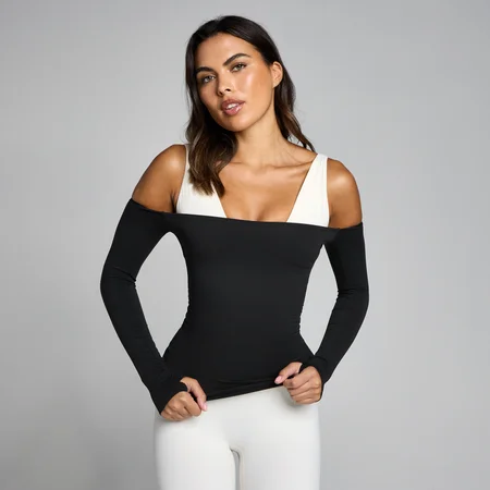 MP de Damă Tempo Off The Shoulder LS Top - Negru