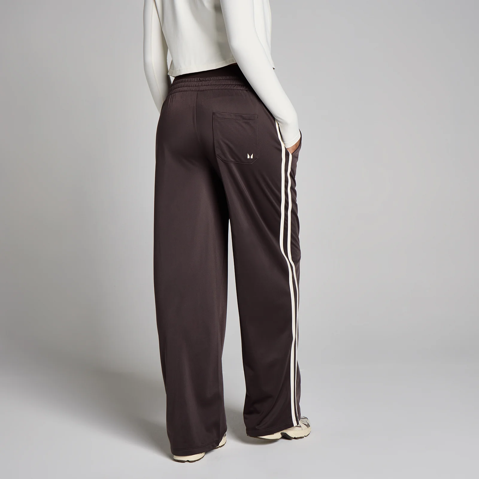 Pantaloni Sport MP Tricot Track cu Picior Drept pentru Femei - Cacao/Vanilie - M Imagine 1