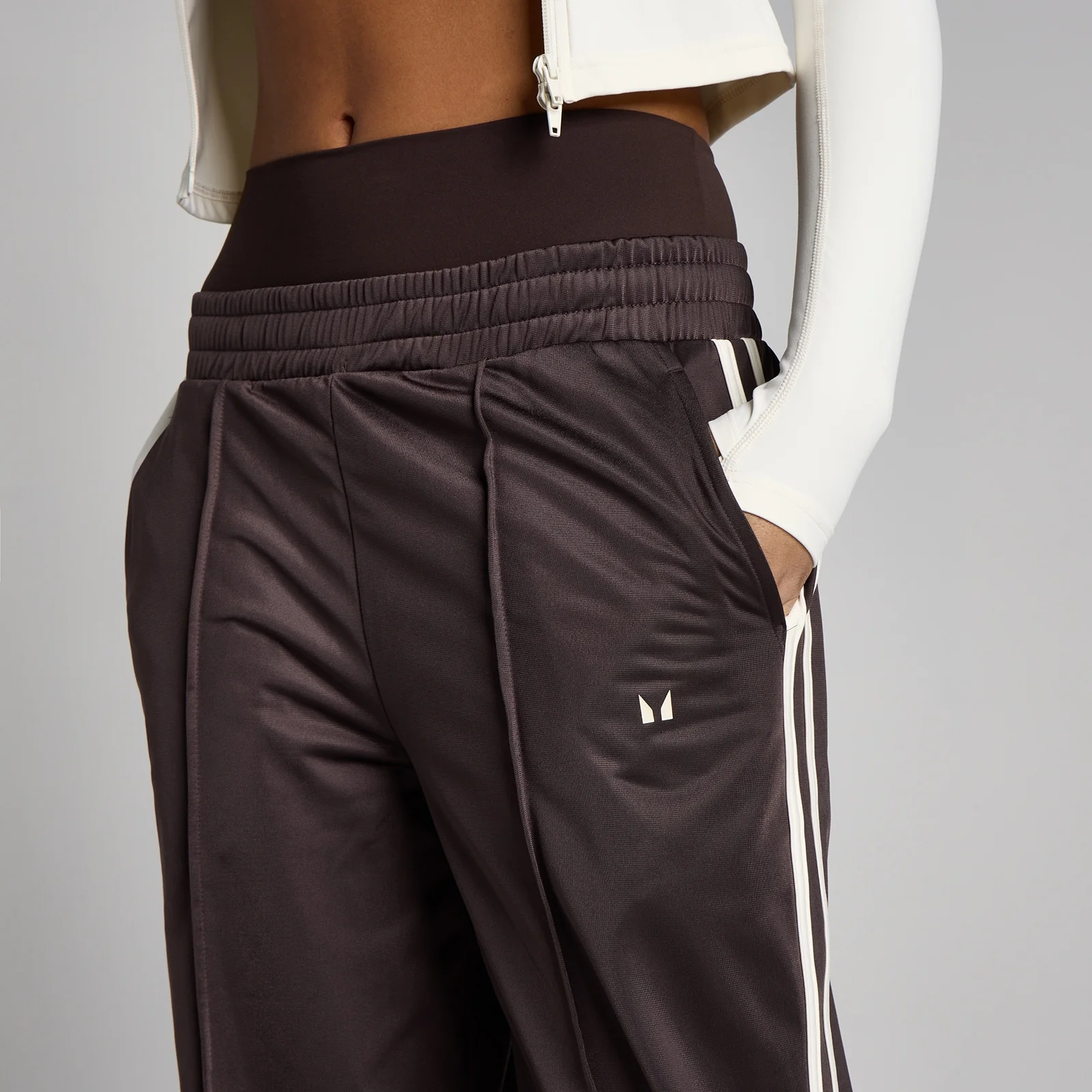 Pantaloni Sport MP Tricot Track cu Picior Drept pentru Femei - Cacao/Vanilie - M Imagine 4