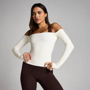Bluză MP Tempo pentru femei cu mânecă lungă și umerii goi – Vanilla - Size S