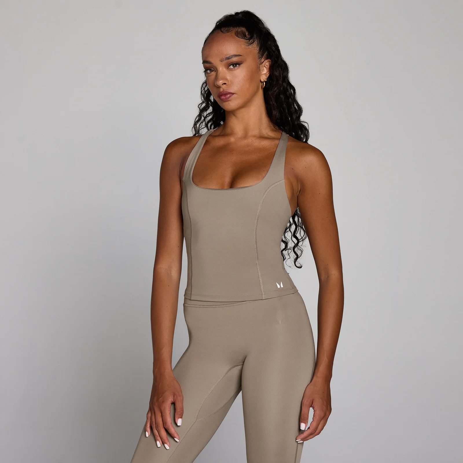 Maiou de Antrenament MP Racer Back pentru Femei - Light Taupe - M Imagine 1