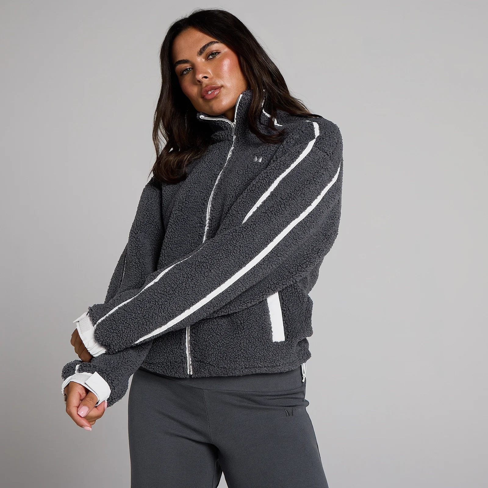 MP Geacă cu Fermoar și Căptușeală Fleece pentru Femei - Robust Grey - XS Imagine 1
