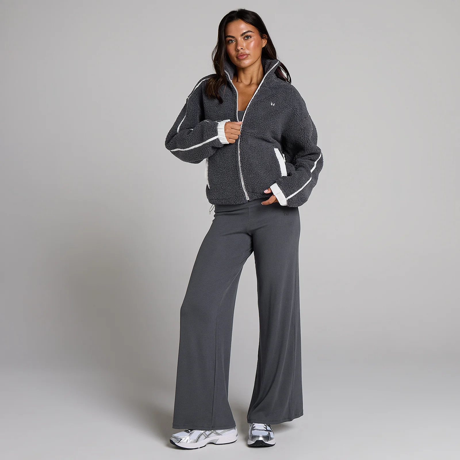 MP Geacă cu Fermoar și Căptușeală Fleece pentru Femei - Robust Grey - XS Imagine 3