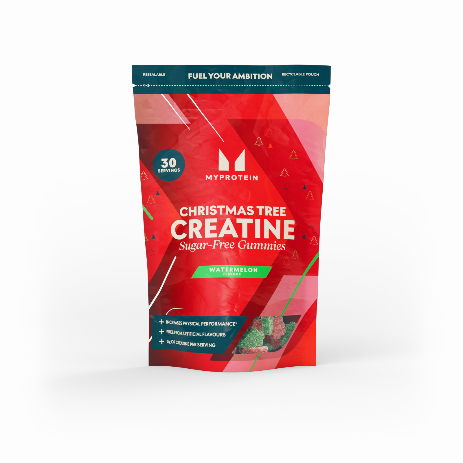 Gummies cu Creatină fără Zahăr - 90 GUMMIES - 30servings - Pepene rosu Imagine 1