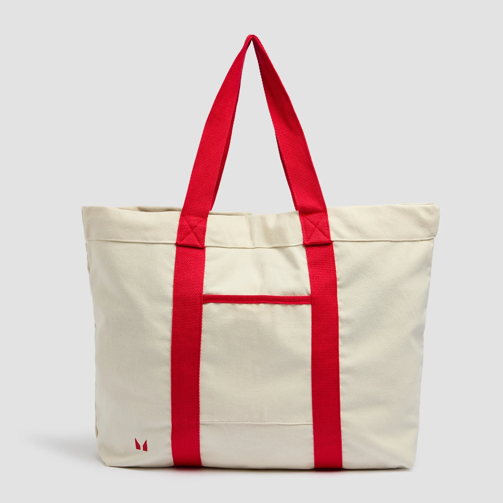 Geantă Tote din Bumbac Bicoloră MP - Bumbac Natural/Chilli Imagine 2
