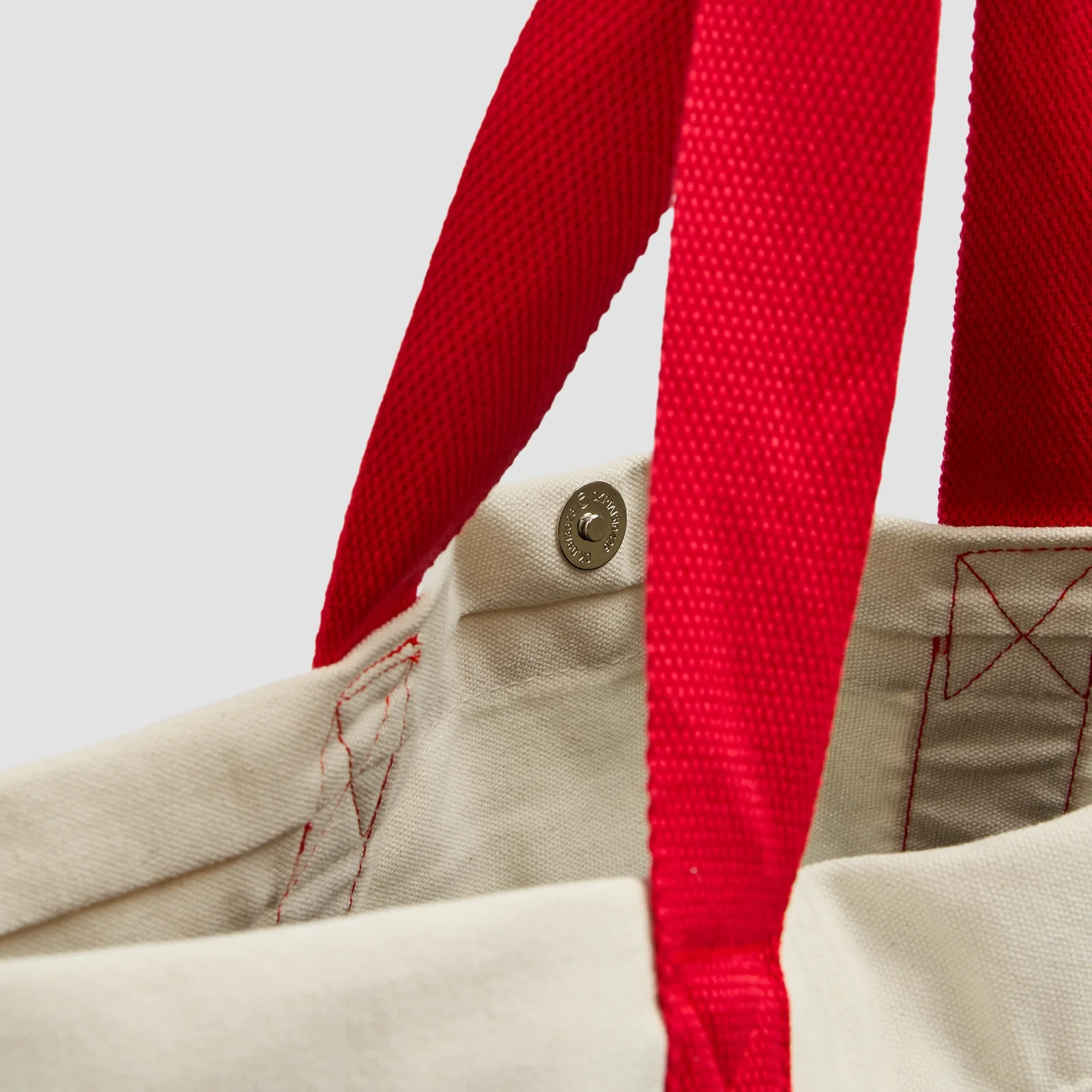 Geantă Tote din Bumbac Bicoloră MP - Bumbac Natural/Chilli Imagine 5