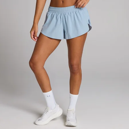 Pantaloni Scurți de Alergare Țesuți 3" pentru Femei MP - Albastru Denim