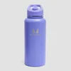Sticlă Myprotein din Metal Reciclat cu Pai Rabatabil 1L - Indigo Power