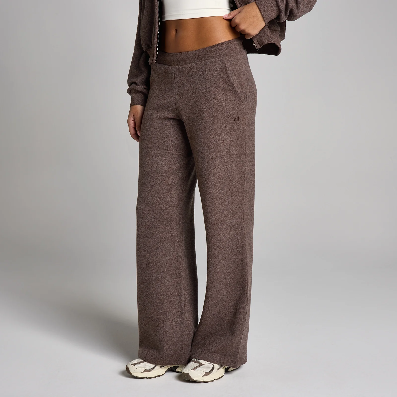 Pantaloni sport MP damă cu talie medie și picior drept - Cacao Marmorat - XS Imagine 1
