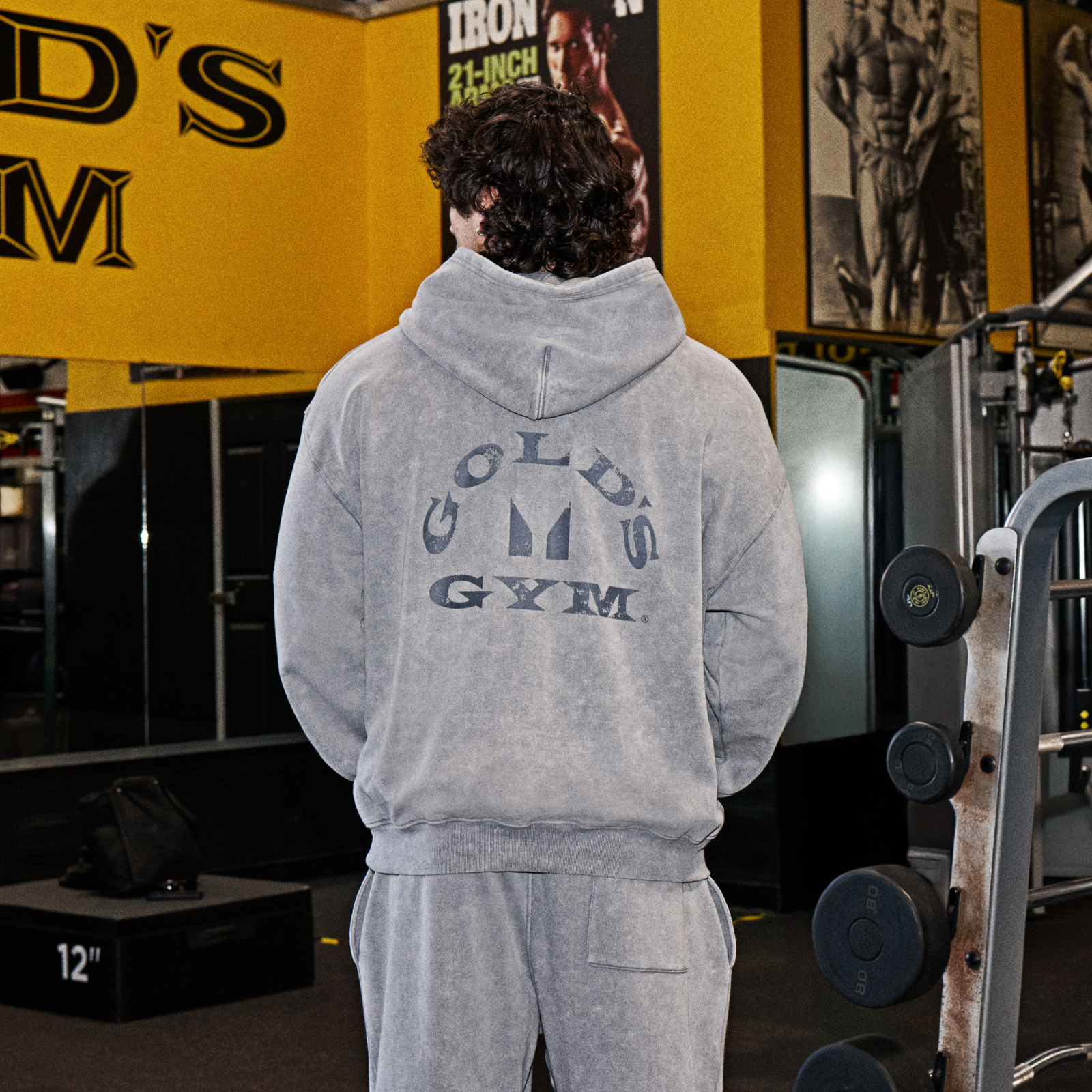 MP X Gold's de Bărbați Washed Graphic Oversized Hanorac - Steel Blue - L Imagine 2