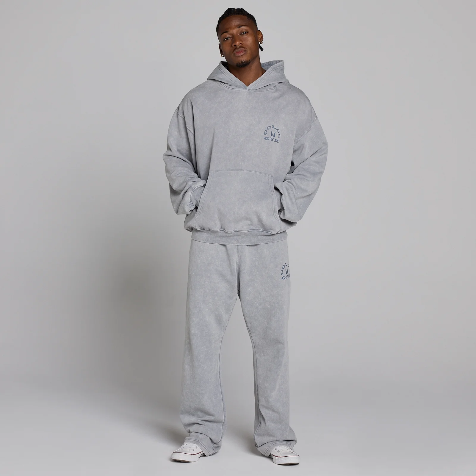 MP X Gold's de Bărbați Washed Graphic Oversized Hanorac - Steel Blue - L Imagine 5