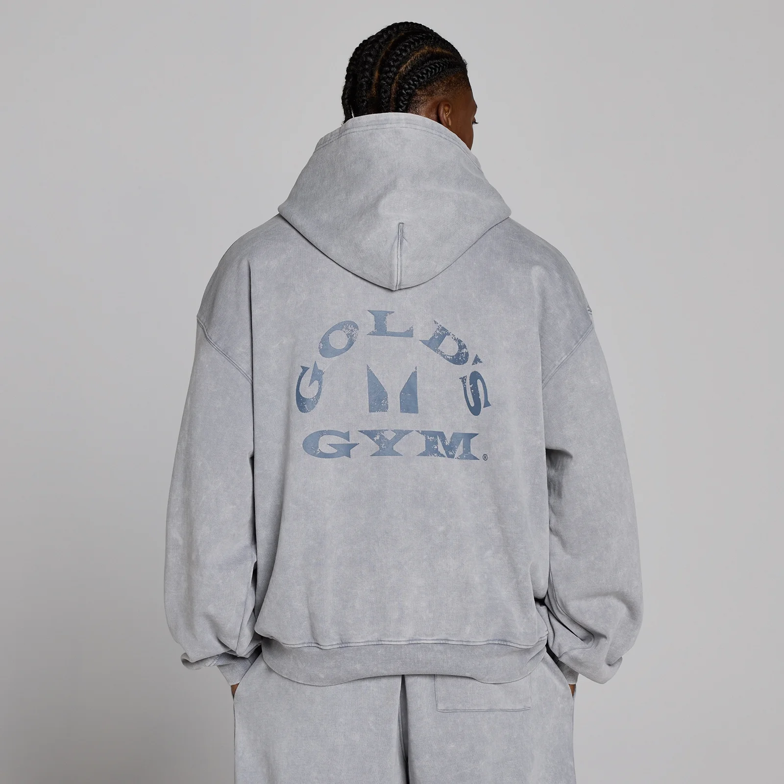 MP X Gold's de Bărbați Washed Graphic Oversized Hanorac - Steel Blue - L Imagine 4
